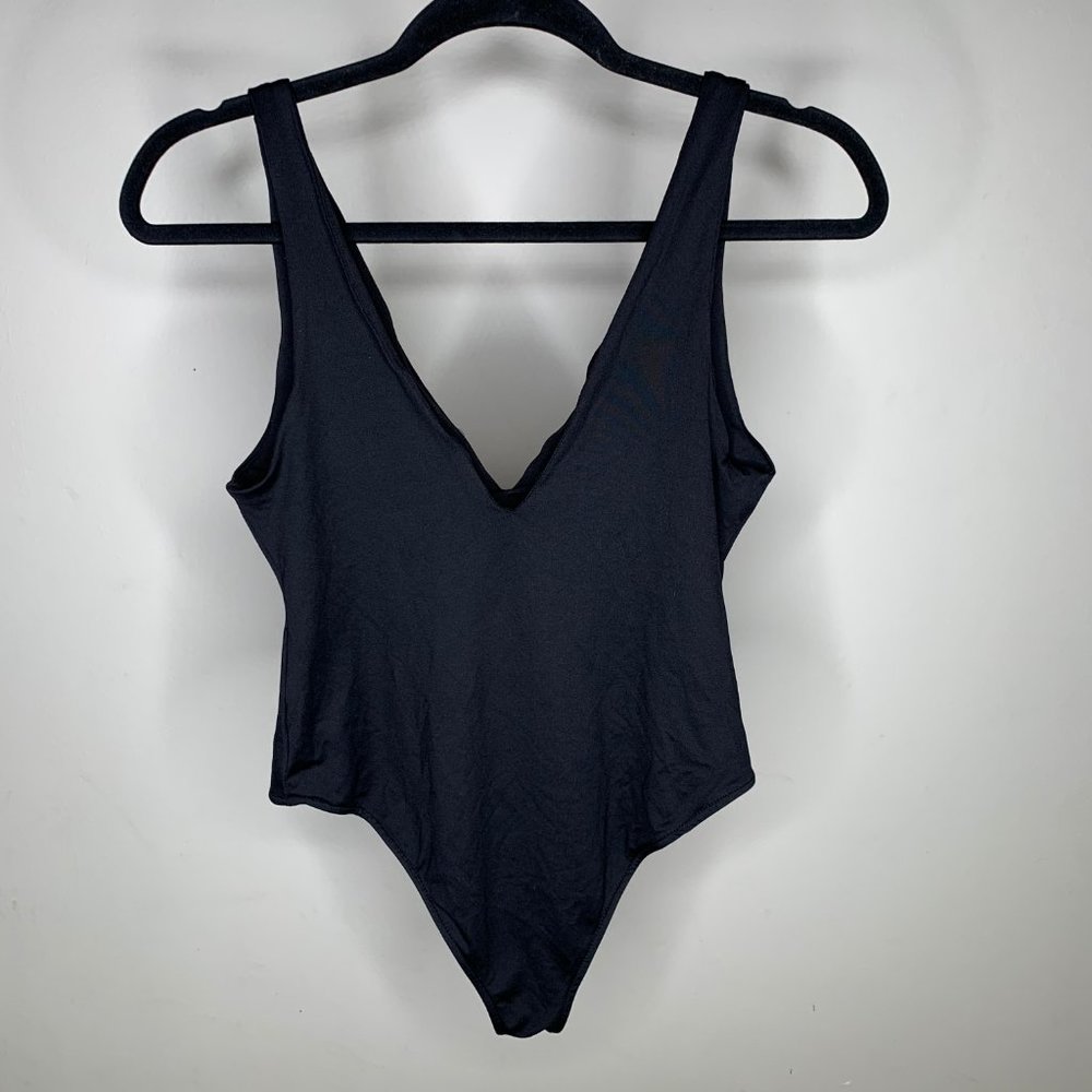 Zara Black Bodysuit Deep V